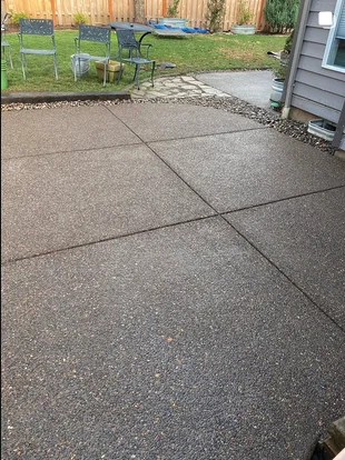 Finished concrete patio